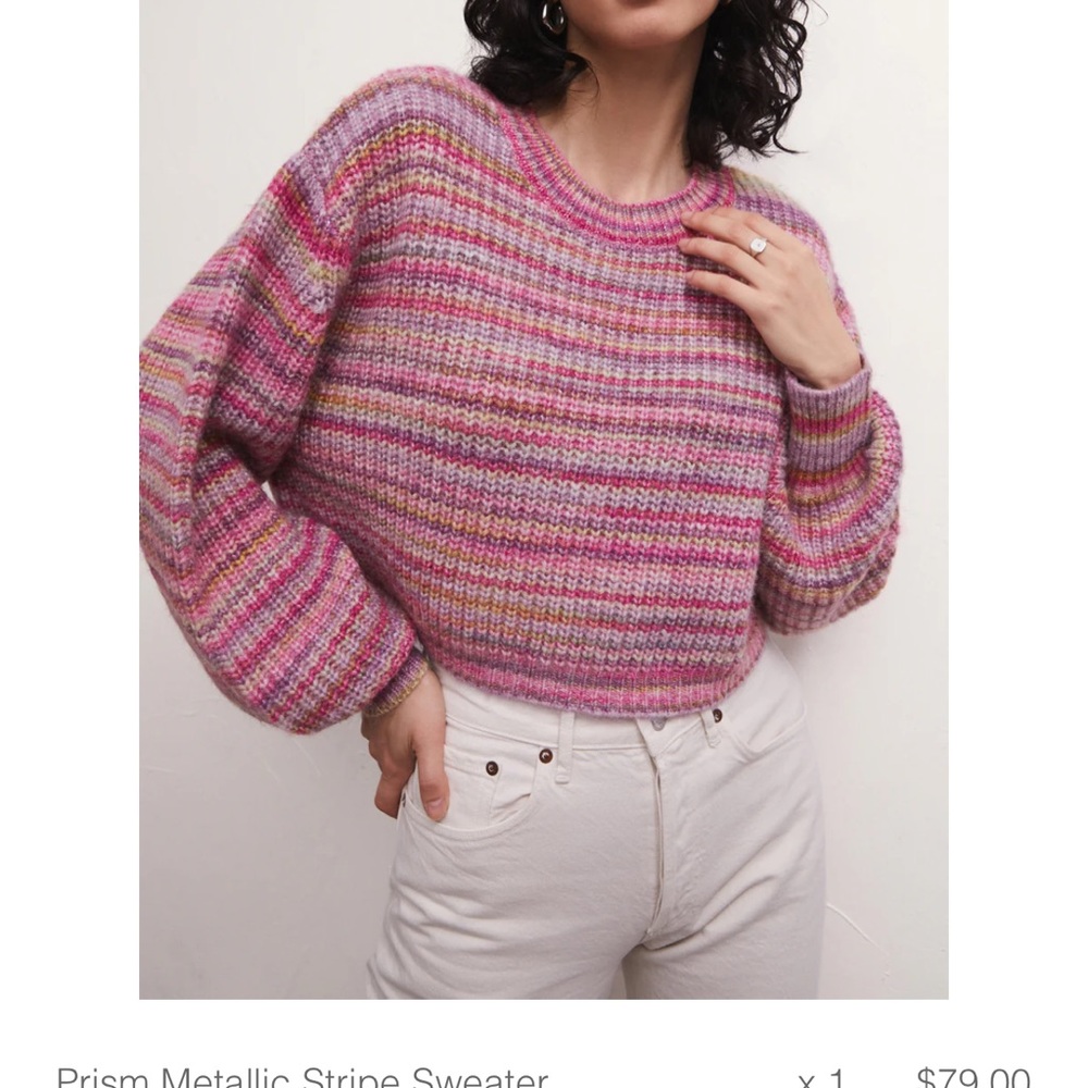 Z Supply Prism Metallic Stripe Sweater